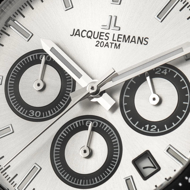 Jacques Lemans Liverpool 1-1877B - Herren Chronograph Quarzuhr 41mm Leder