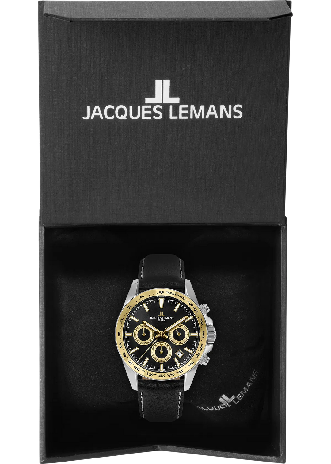 Jacques Lemans Liverpool 1-1877D - Herren Chronograph Quarzuhr 41mm Leder