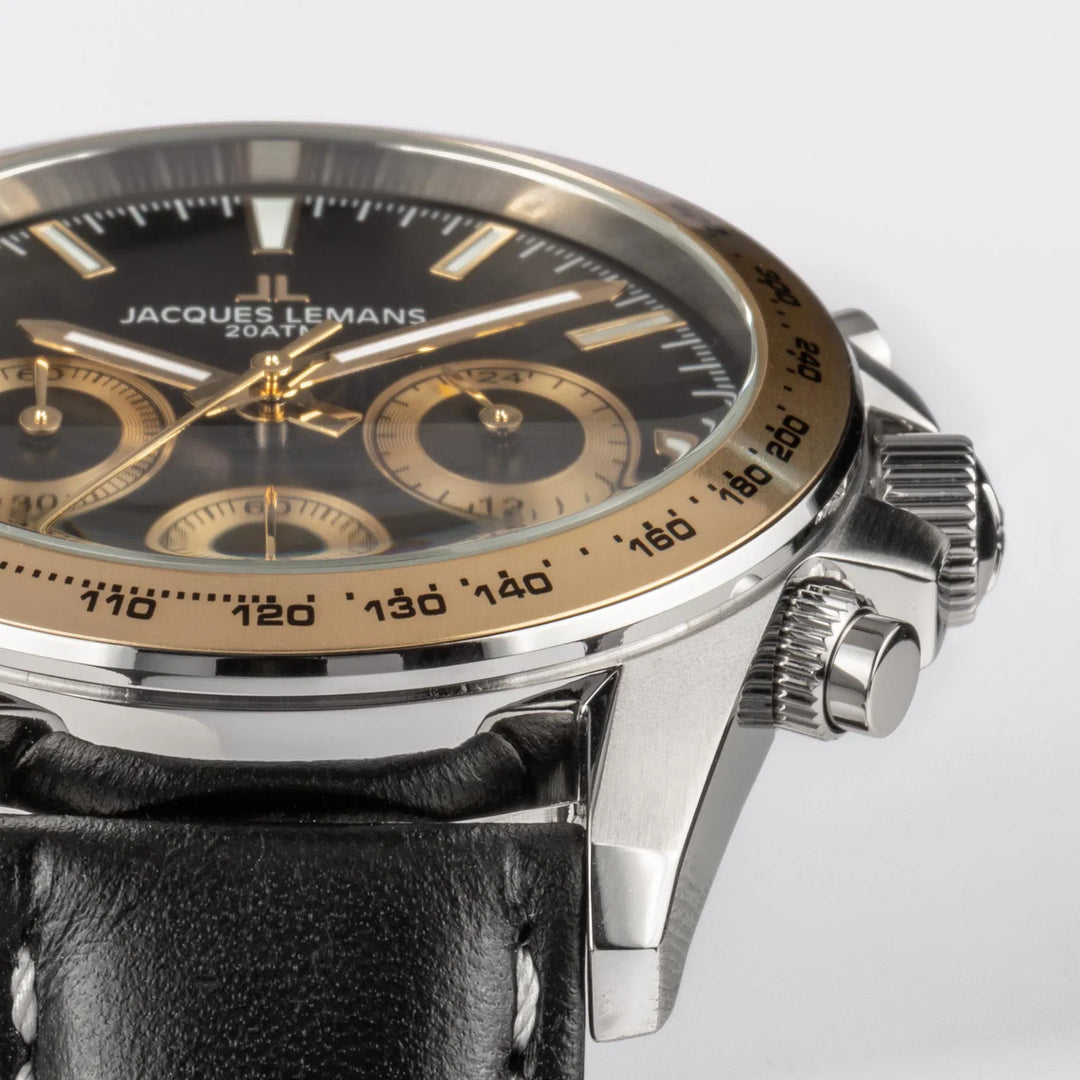 Jacques Lemans Liverpool 1-1877D - Herren Chronograph Quarzuhr 41mm Leder