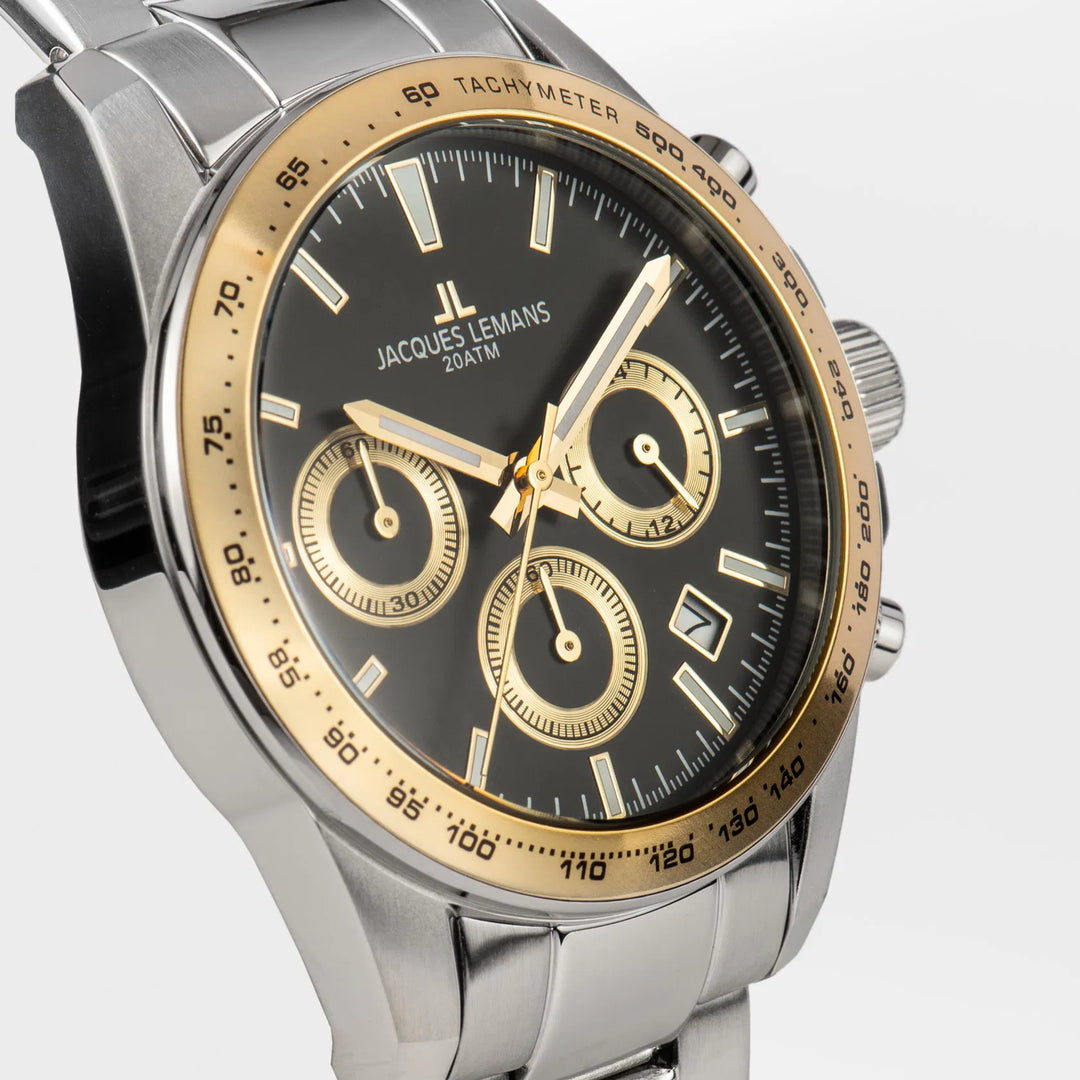 Jacques Lemans Liverpool 1-1877H - Herren Chronograph Quarzuhr 41mm Edelstahl