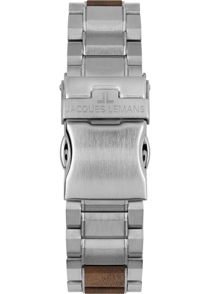 Jacques Lemans Eco Power 1-2115J - Herren Solaruhr 44mm Holz-Design