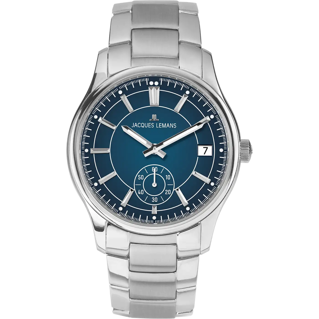 Jacques Lemans Derby 1-2197G - Elegante Herren Quarzuhr mit blauem Zifferblatt
