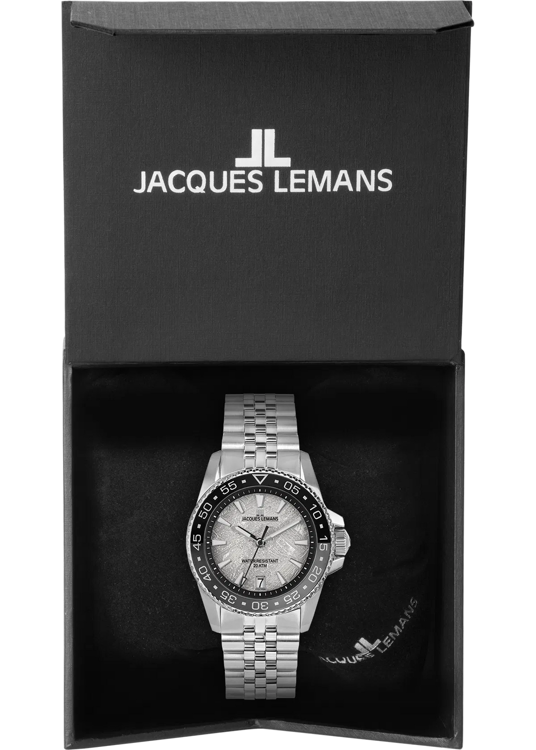 Jacques Lemans Liverpool Diver 1-2205L - Herren Taucheruhr Edelstahl 41mm