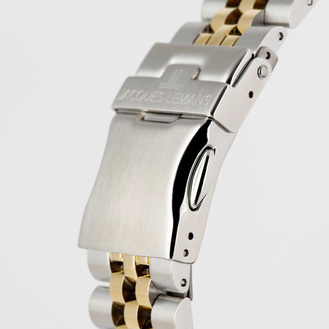 Jacques Lemans Liverpool Diver 1-2205N - Herren Taucheruhr IP-Gold Bicolor 41mm