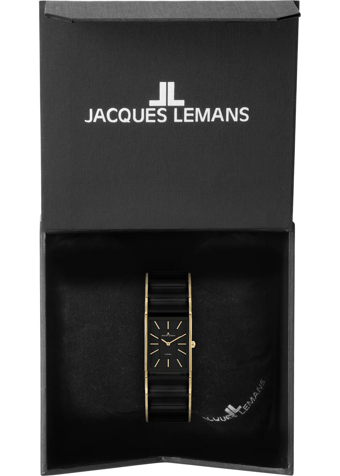 Jacques Lemans Dublin 1-2214C - Elegante Damen Quarzuhr IP-Gold mit Keramik