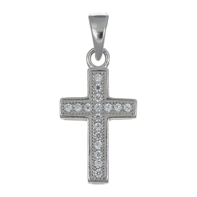 Kreuz Anhänger 925 Sterlingsilber mit Zirkonia | 14 x 10 mm