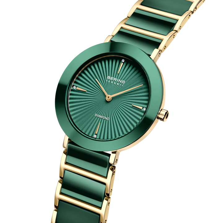 BERING Damenuhr Classic 11435-738 – Grün/Gold