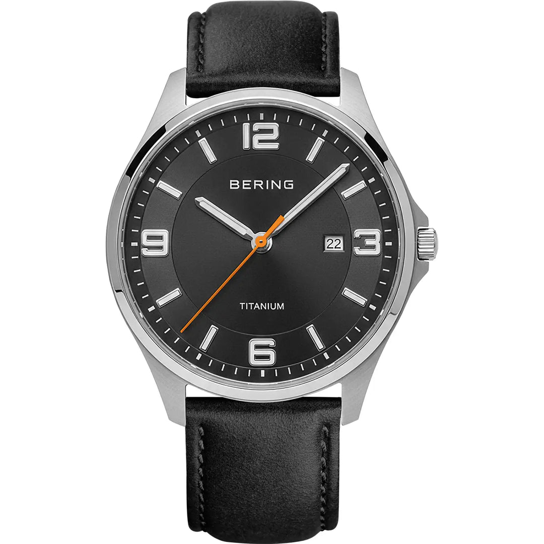 Bering Herrenuhr – Titanium, silber gebürstet 16040-402