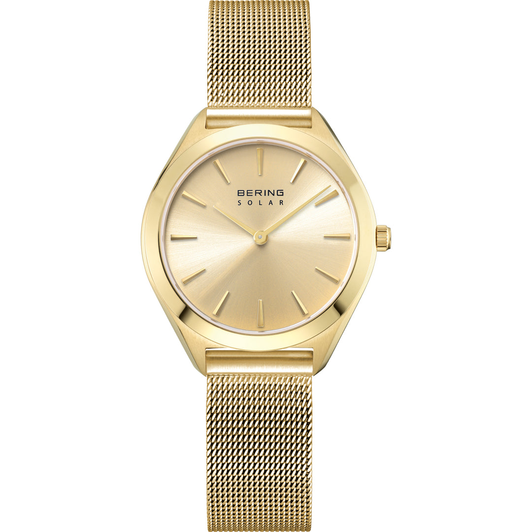 Bering Solar Damenuhr Gold 17331-333 | Ultradünn & Nachhaltig