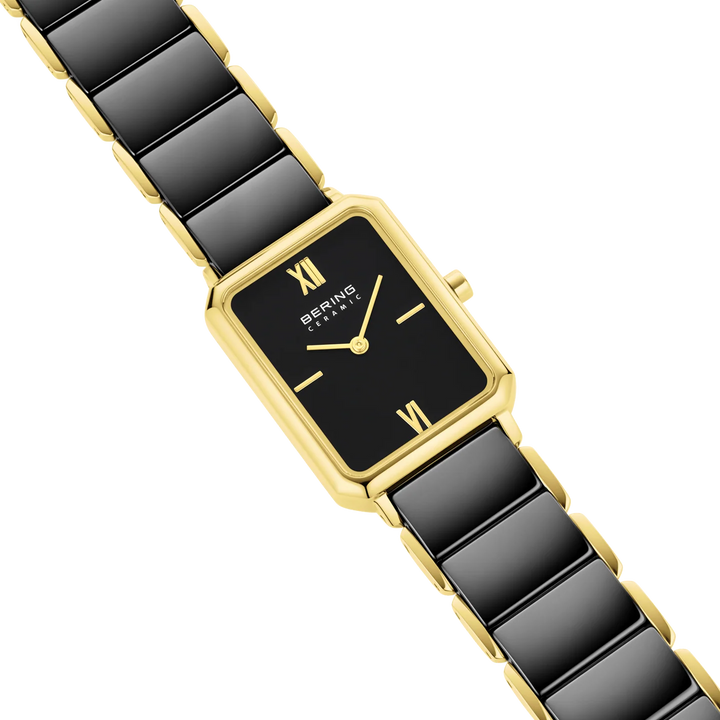 BERING Classic Damenuhr 17423-741 – Edelstahl, Keramik, Saphirglas, gold glänzend