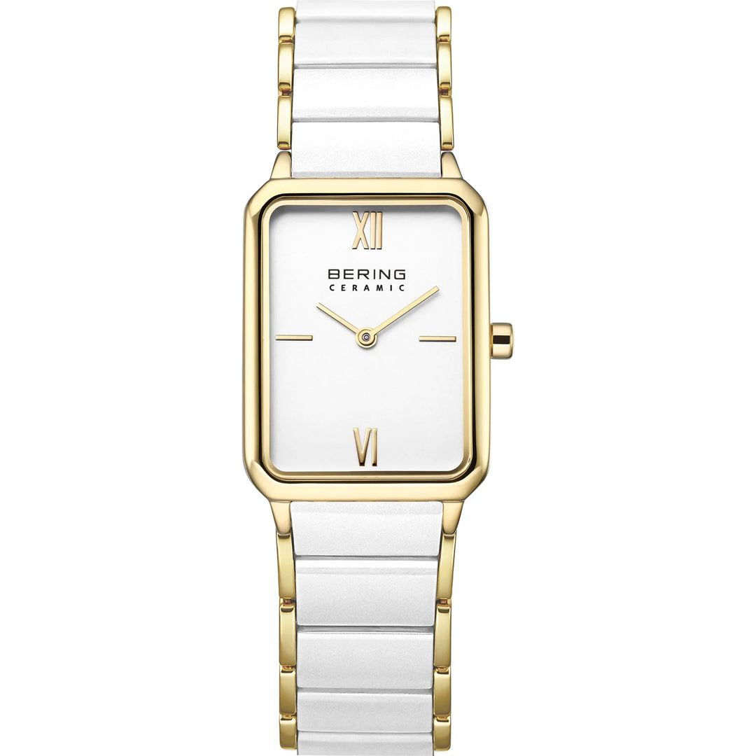 BERING Classic Damenuhr 17423-758 – Edelstahl, Keramik, gold glänzend