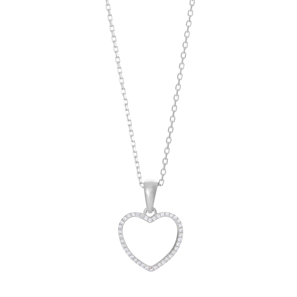 Herz-Halskette AIDANOR Sterlingsilber rhodiniert 16 mm