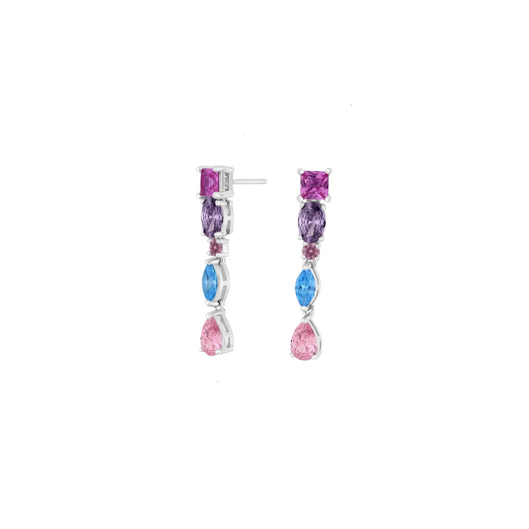 Ohrstecker METTENOR Sterlingsilber, bunte Zirkonia