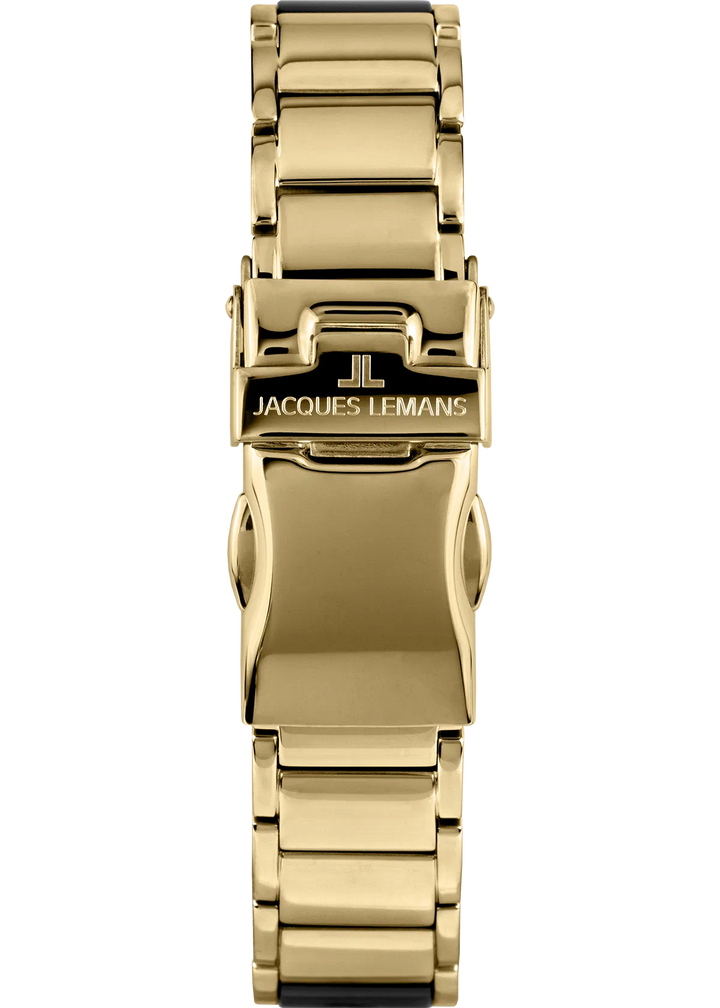 Jacques Lemans Monaco 42-7K - Elegante Damen Quarzuhr IP-Gold mit Keramik