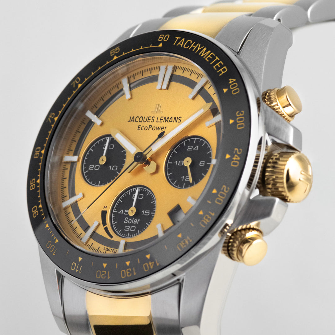 Jacques Lemans Eco Power 50-1D - Herren Solaruhr Limited Edition Bicolor