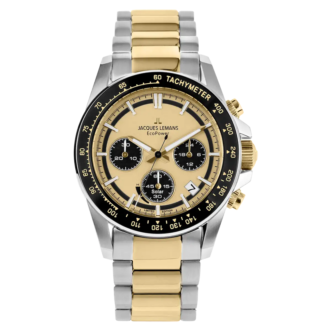 Jacques Lemans Eco Power 50-1D - Herren Solaruhr Limited Edition Bicolor