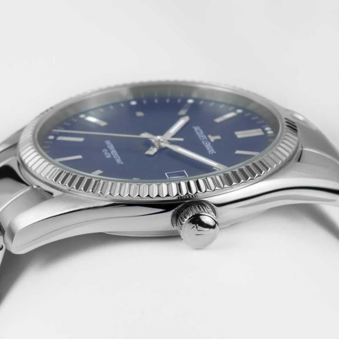 Jacques Lemans Derby 50-4C - Elegante Damen Quarzuhr mit blauem Zifferblatt