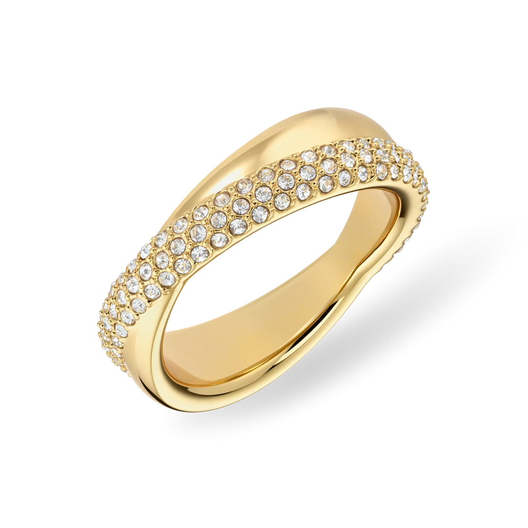 Bering Ring "Pavé Twisted" Edelstahl vergoldet