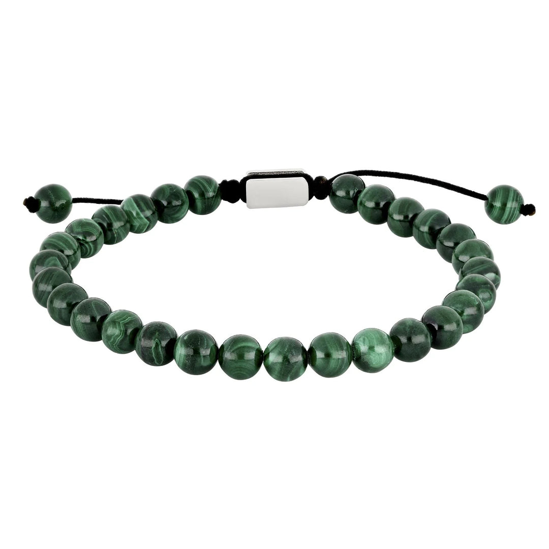 SON of NOA Malachit Armband Herren - Naturstein mit Edelstahl 19-25cm