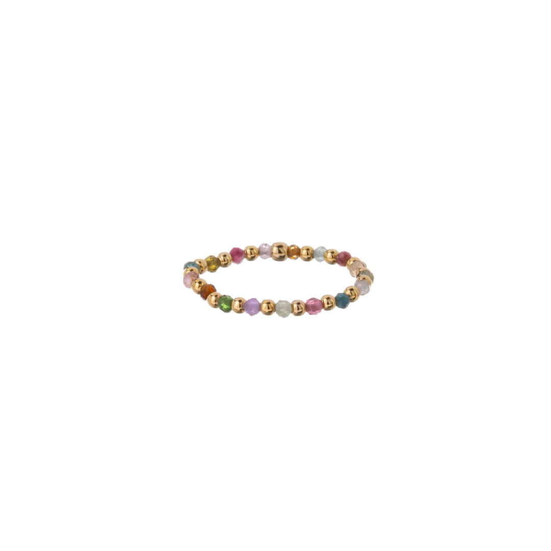 Ring Tormalina mit bunten Steinen – 925er Silber vergoldet