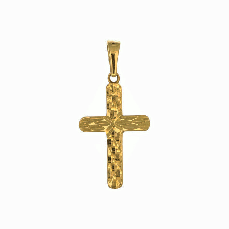 Kreuz Anhänger Gelbgold diamantiert | 16x11mm Echtgold