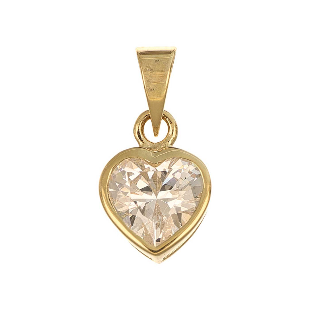 Herz-Anhänger Gelbgold, Zirkonia