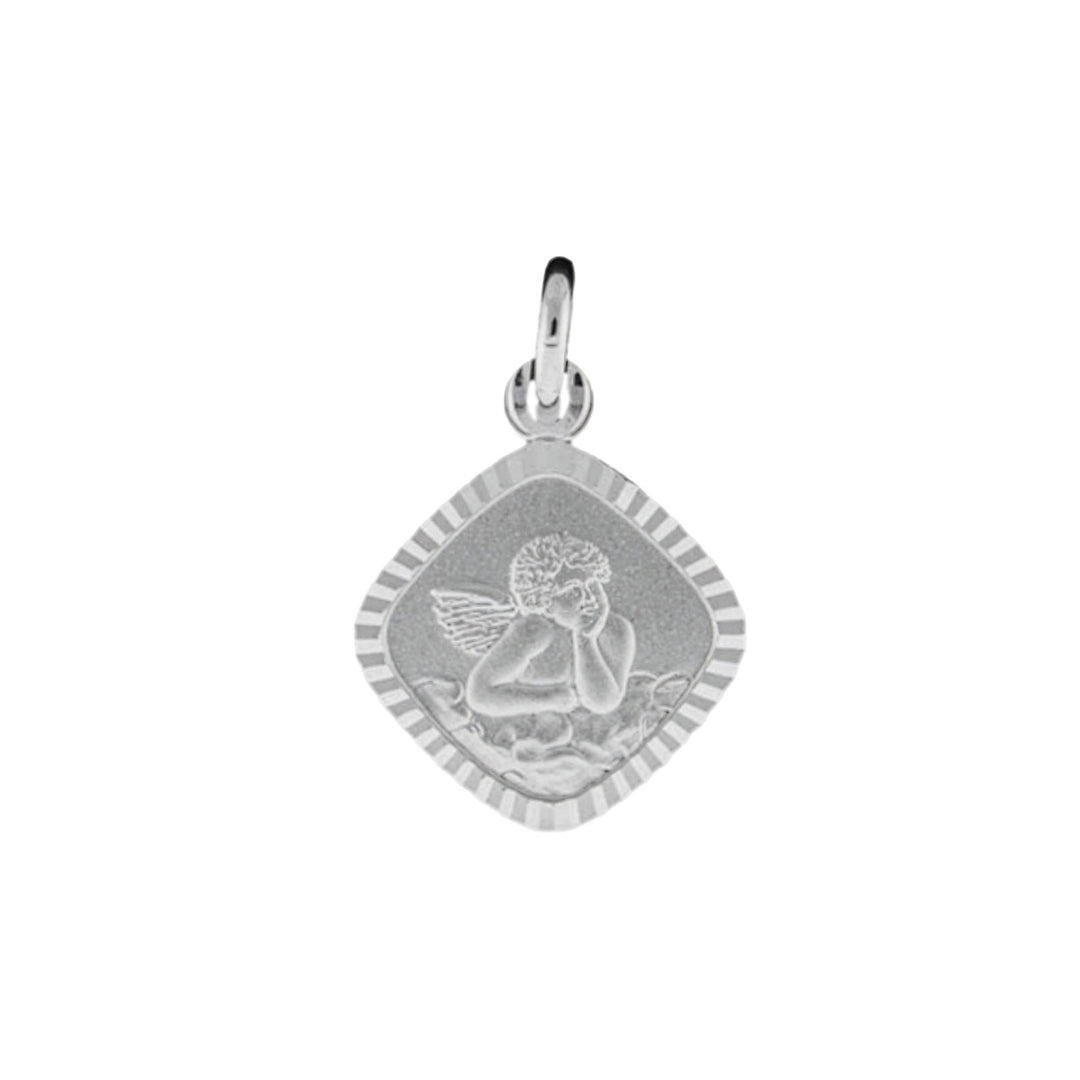Schutzengel Anhänger 925 Sterlingsilber | Diamantiert & teils matt