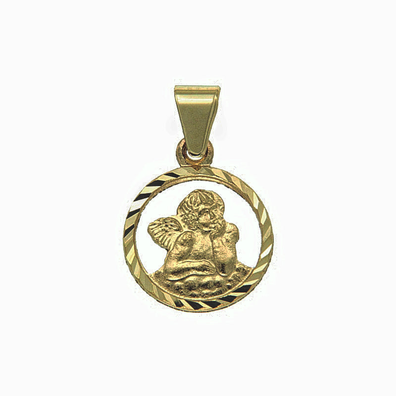 Schutzengel Anhänger Gelbgold | Diamantiert Echtgold