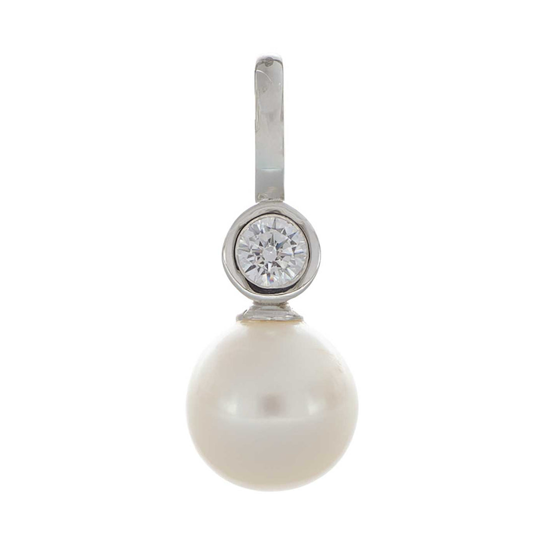 Anhänger Sterlingsilber, Zirkonia, Zuchtperle 7,5 mm