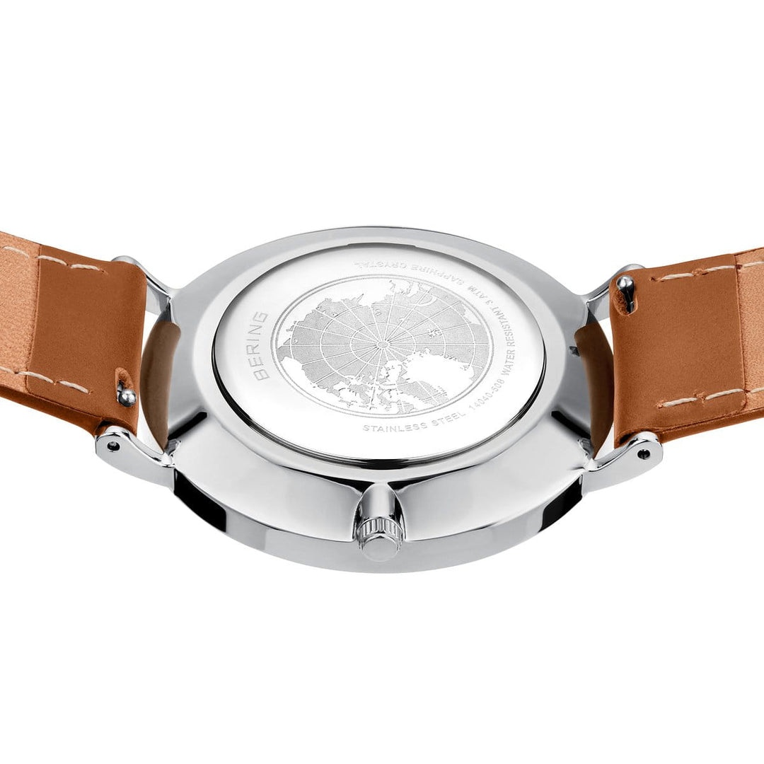 Bering Classic Herrenuhr Silber 14040-508 | Grünes Zifferblatt & Saphirglas