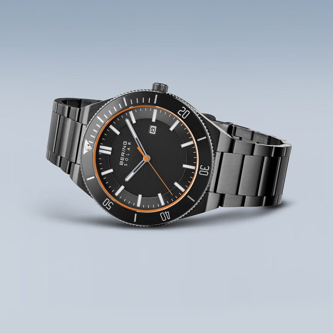Bering Solar Herrenuhr 14443-779 - Grau poliert/gebürstet