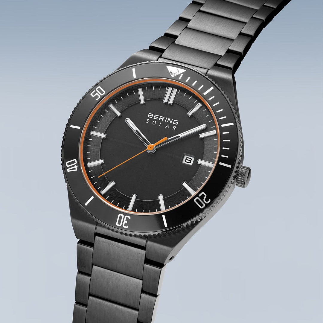 Bering Solar Herrenuhr 14443-779 - Grau poliert/gebürstet