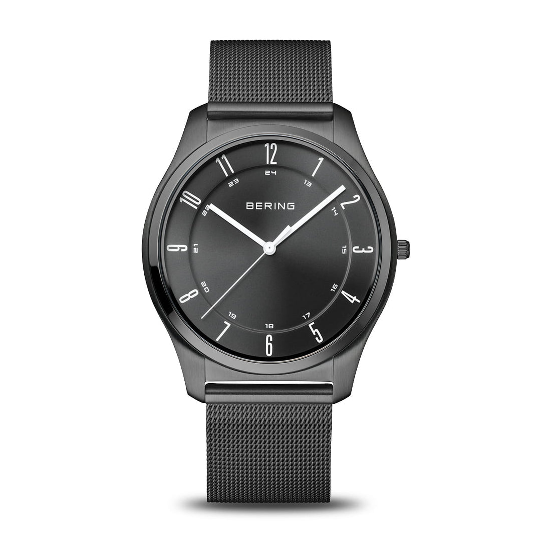 Bering Ultra Slim Herrenuhr 18340-222 - Schwarz poliert/gebürstet