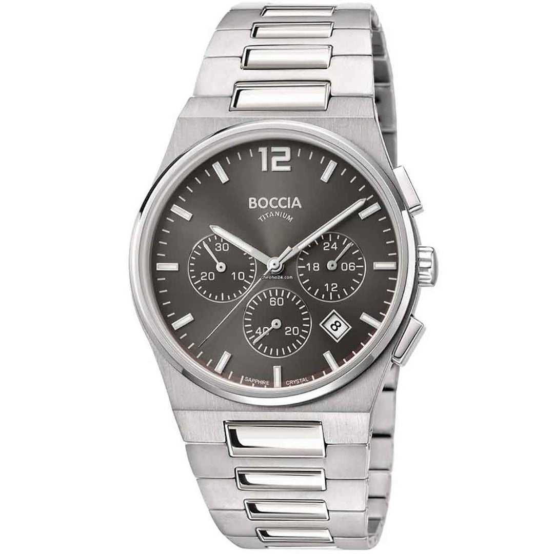 Boccia Herrenuhr Chronograph Titan 3741-02 | Ultraleicht & Saphirglas
