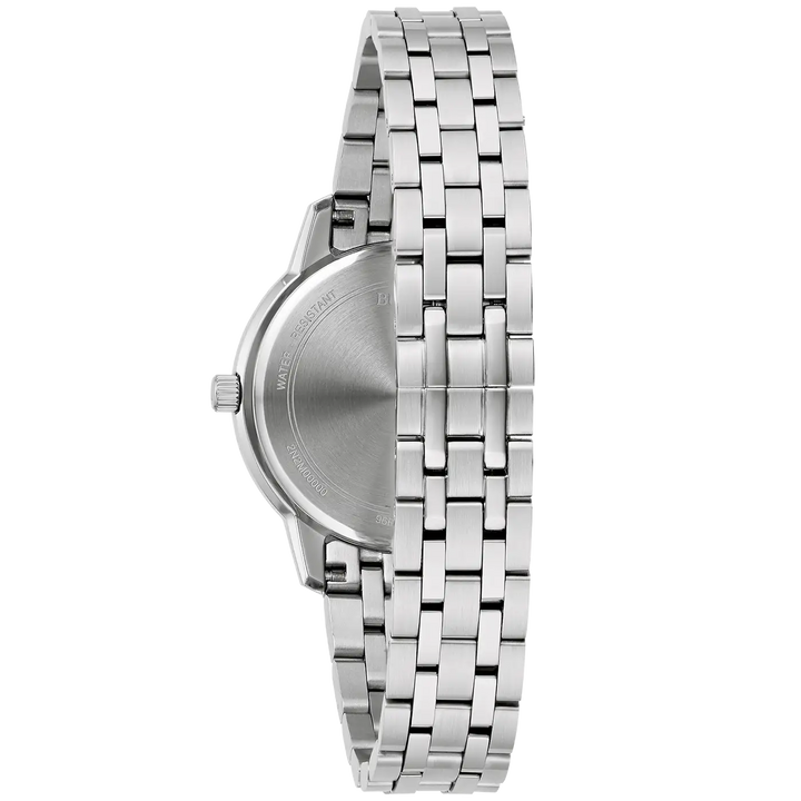 Bulova Sutton 96P233 Damenuhr - Edelstahl mit 3 Diamanten & Perlmutt-Zifferblatt
