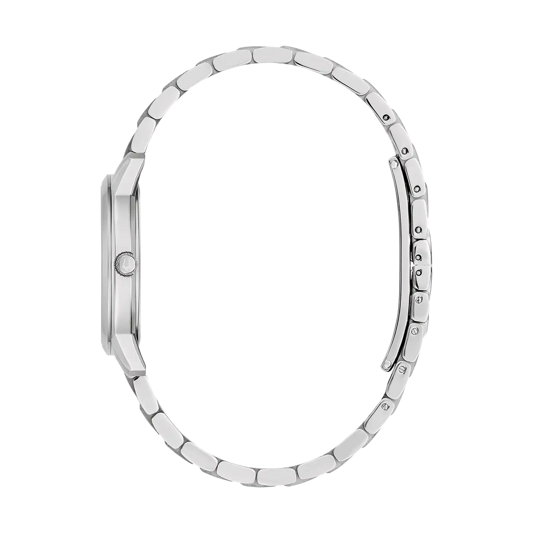 Bulova Sutton 96P233 Damenuhr - Edelstahl mit 3 Diamanten & Perlmutt-Zifferblatt