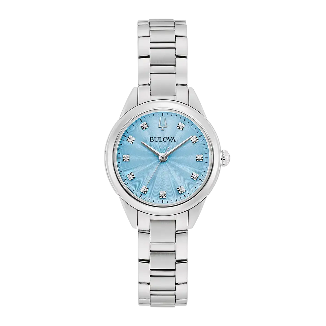Bulova Sutton 96P250 Damenuhr - Edelstahl mit Diamanten & Saphirglas