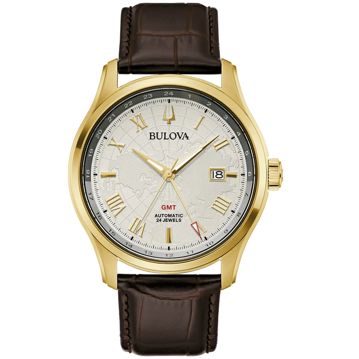 Bulova Wilton GMT 97B210 Automatik - Herrenuhr mit Glasboden & Saphirglas