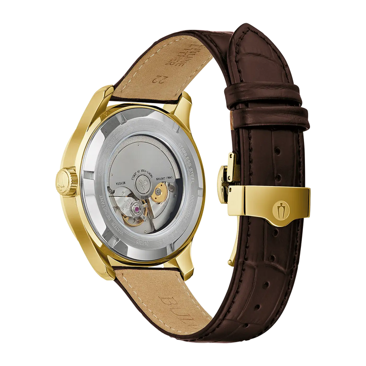 Bulova Wilton GMT 97B210 Automatik - Herrenuhr mit Glasboden & Saphirglas