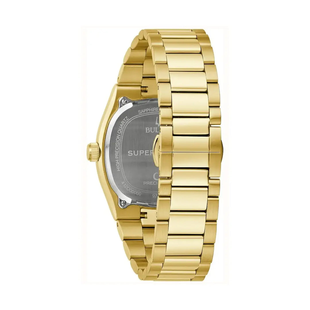 Bulova Super Seville 97B223 - Unisex Quarzuhr mit Saphirglas & vergoldetem Gehäuse