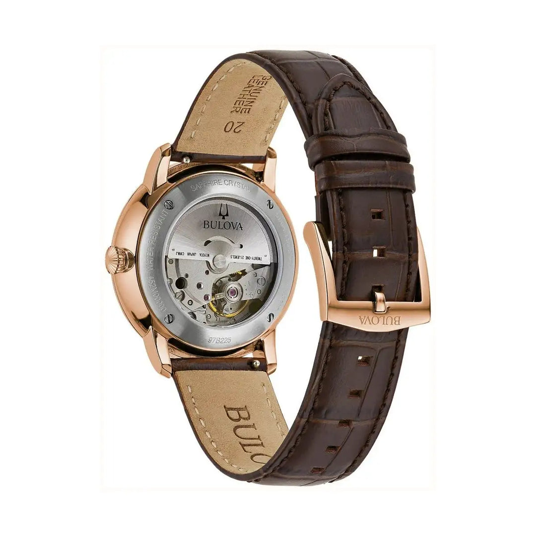 Bulova Hudson 97B225 Automatik - Herrenuhr mit Saphirglas & Roségold-Gehäuse