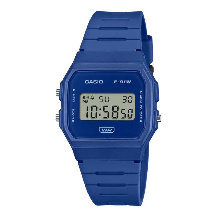 Casio F-91WB-2A1EF Timeless Collection Unisex - Retro Digital Uhr Blau