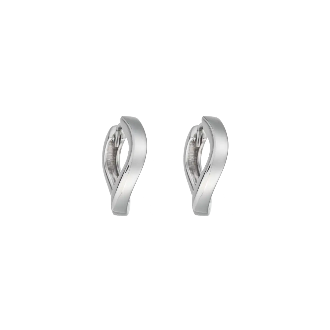 Creolen 925 Sterlingsilber geschwungen – Organische Ohrringe 15mm