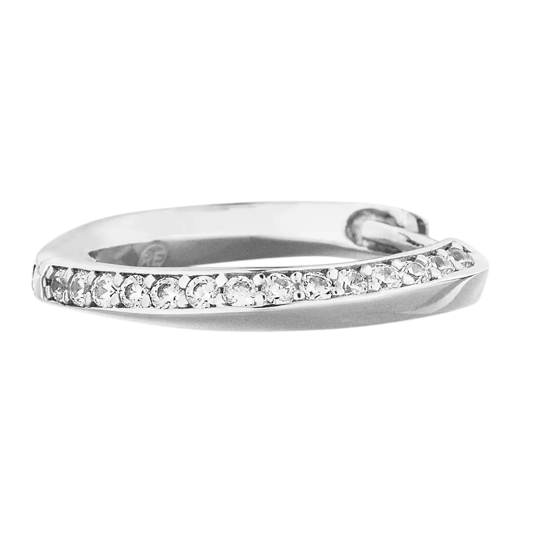Creolen 925 Sterlingsilber mit 15 Zirkonia geschwungen