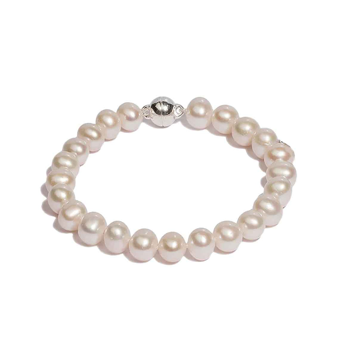 Armband Zuchtperlen 7 - 8 mm weiß, 19 cm