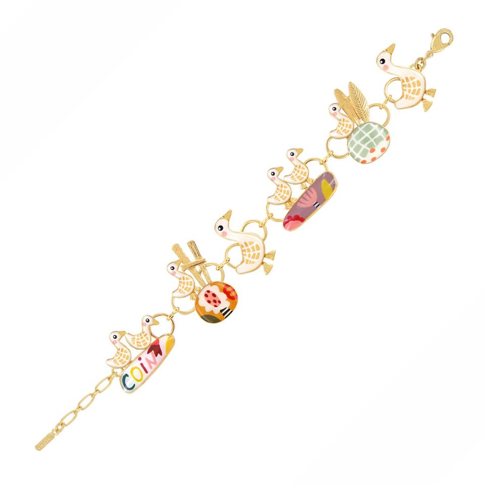 Taratata Armband Plume – Handbemaltes Designer-Armband, vergoldet - antiallergisch