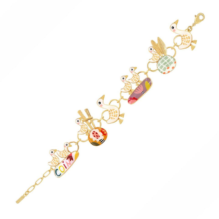 Taratata Armband Plume – Handbemaltes Designer-Armband, vergoldet - antiallergisch