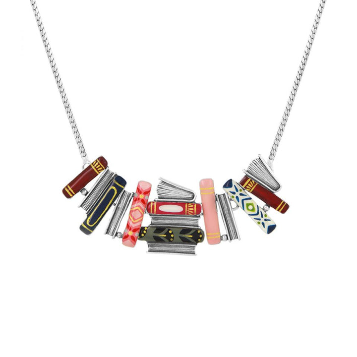 Taratata Halskette Romans – Bunte Statement-Kette mit handgemalten Mustern