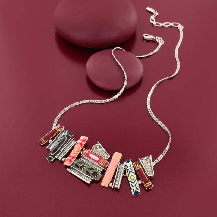 Taratata Halskette Romans – Bunte Statement-Kette mit handgemalten Mustern