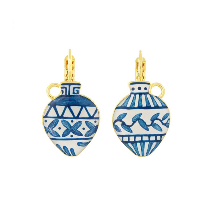 Taratata Ohrringe Antique – Elegante Ohrringe in Weiß-Blau mit antikem Design